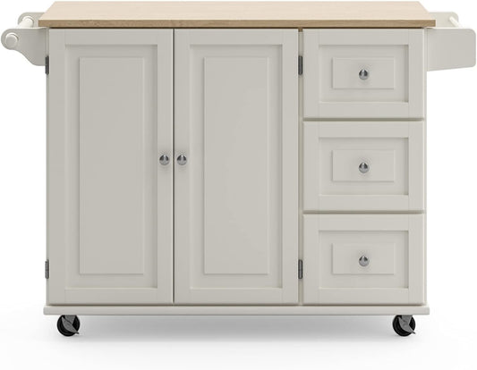 Homestyles Dolly Madison Mobile Kitchen Island Cart, Drop Leaf Breakfast Bar