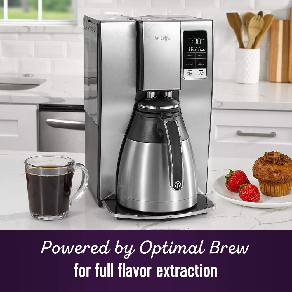 Mr. Coffee 10-Cup Programmable Coffee Maker, Insulated Thermal Carafe