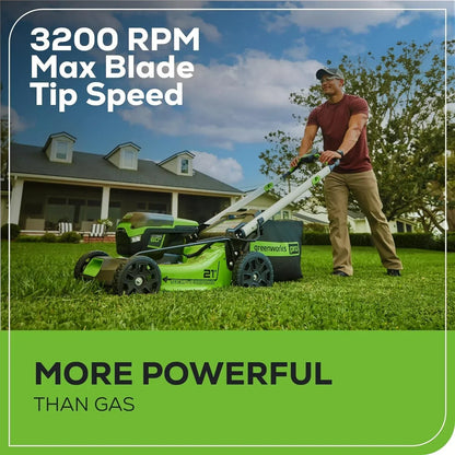 60V 21�� Cordless (Self-Propelled) Lawn Mower , 2 x 4.0Ah Batteries and Dual Port Rapid Charger