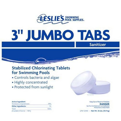 Leslie's – 3 in. Jumbo Chlorine Pool Tabs – 20 lbs. Bucket