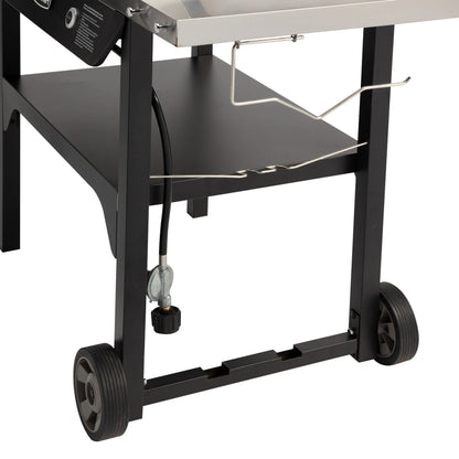 Cuisinart Outdoor Wok Station, 50,000 BTU Propane Outdoor Wok Burner w Prep Table, 14锟芥�锟斤拷 Carbon Steel Wok for Stir Fry, Searing, BBQ 锟斤拷 Black