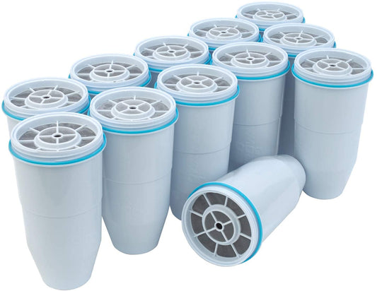 ZeroWater 12-Pack BPA-Free Replacement Filters, NSF Certified, 5-Stage Ion Exchange, Removes Lead & Heavy Metals