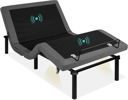 Best Choice Products Ergonomic Twin XL Size Adjustable Bed Frame, Electric Base w/Wireless Remote Control, Nightlight, Massager, 2 USB Ports