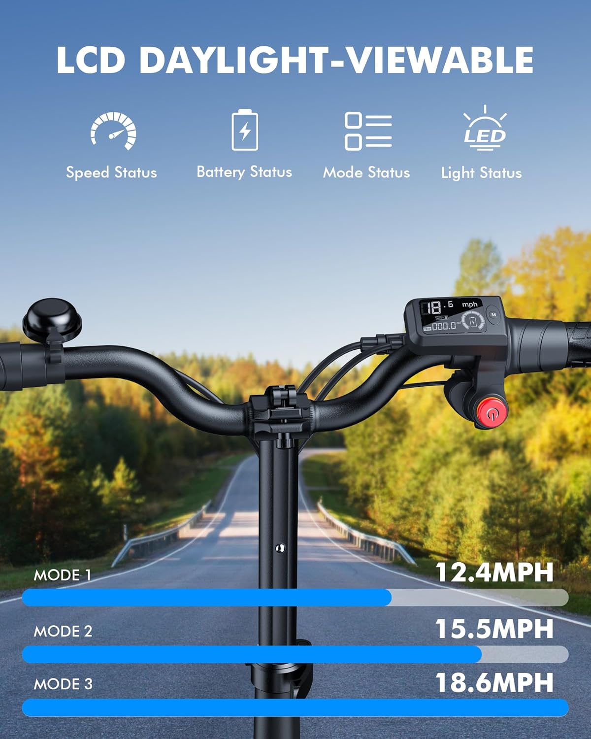 Electric Scooter with Large Basket, 550W Motor