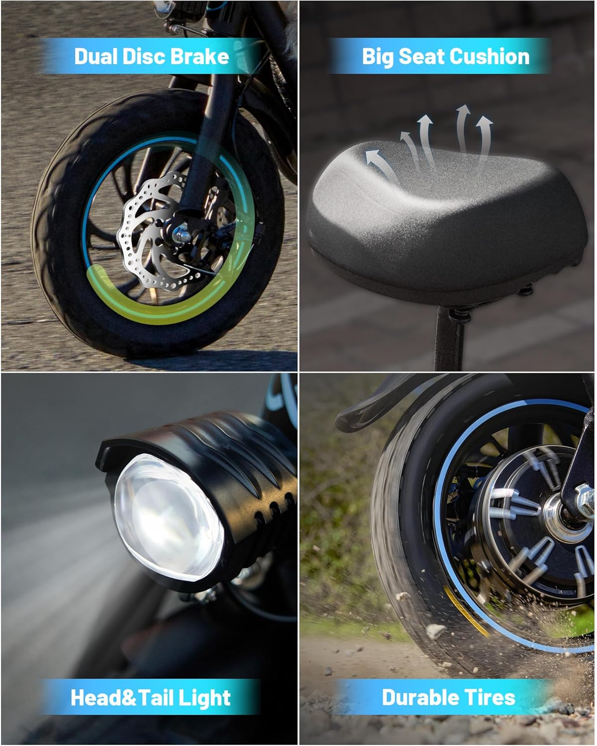 Electric Scooter with Large Basket, 550W Motor