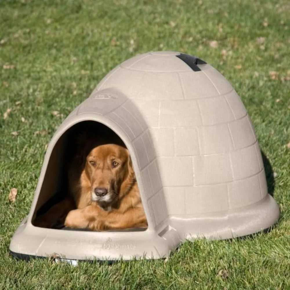 Petmate Indigo Dog House (Igloo Dog House, Made in USA with 90% Recycled Materials, All Weather Protection Pet Shelter) for XL Dogs 90 to 125 pounds, Made in USA