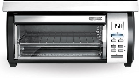 BLACK DECKER SpaceMaker Under Counter Toaster Oven, Digital Controls, Black/Stainless Steel, Fits 9�测�� Pizza or 4 Slices