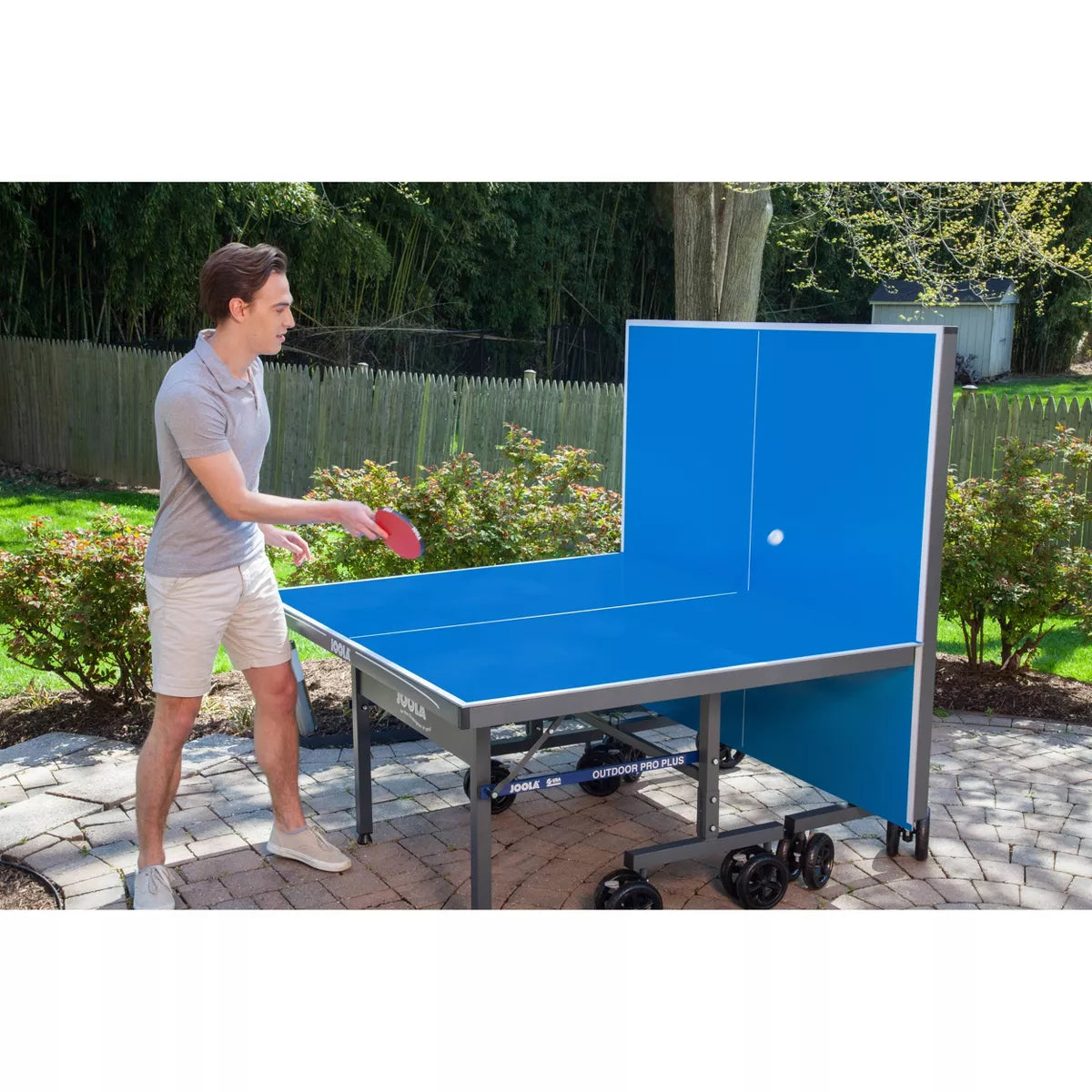 JOOLA Nova Pro Plus Outdoor Table Tennis Table with Weatherproof Net, 9锟�5 ft, Foldable, Aluminum Surface